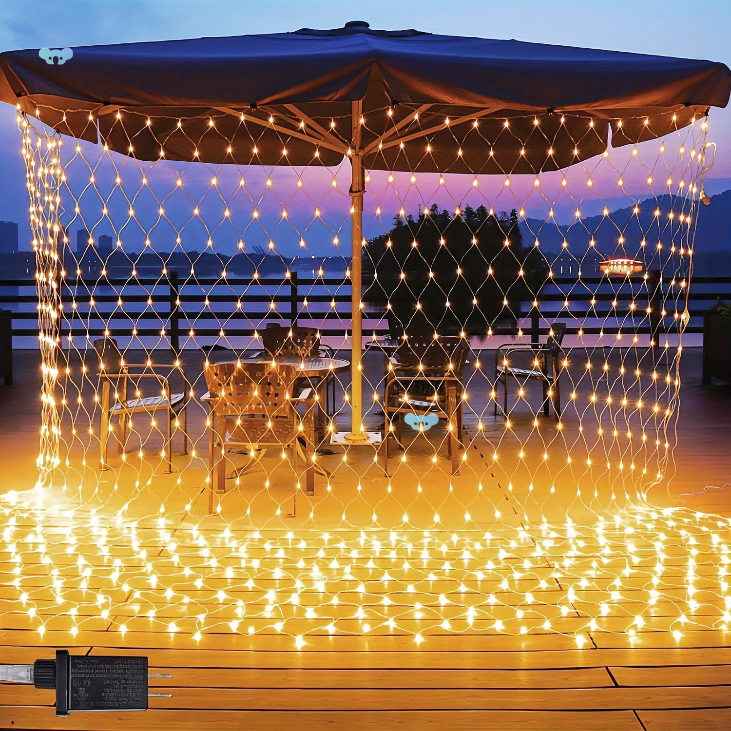 200 LED Net String Lights 9.8FT x 6.5FT Connectable 8 Modes full figure