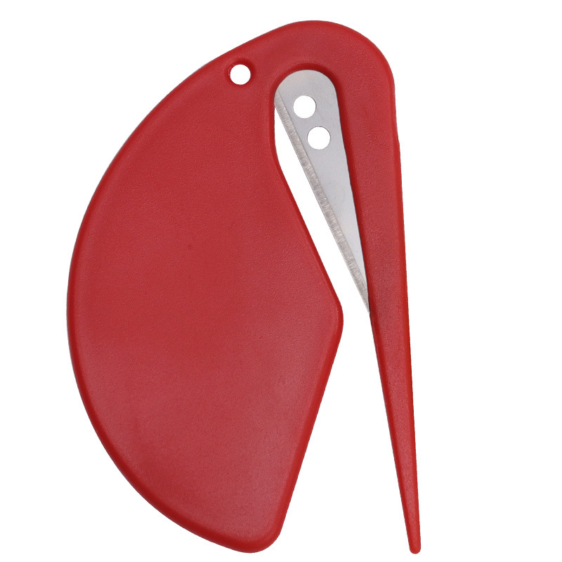 Plastic mini letter opener, envelope opener, paper cutter, utility knife, rope cutter, rubber band cutter, wire blade undefined