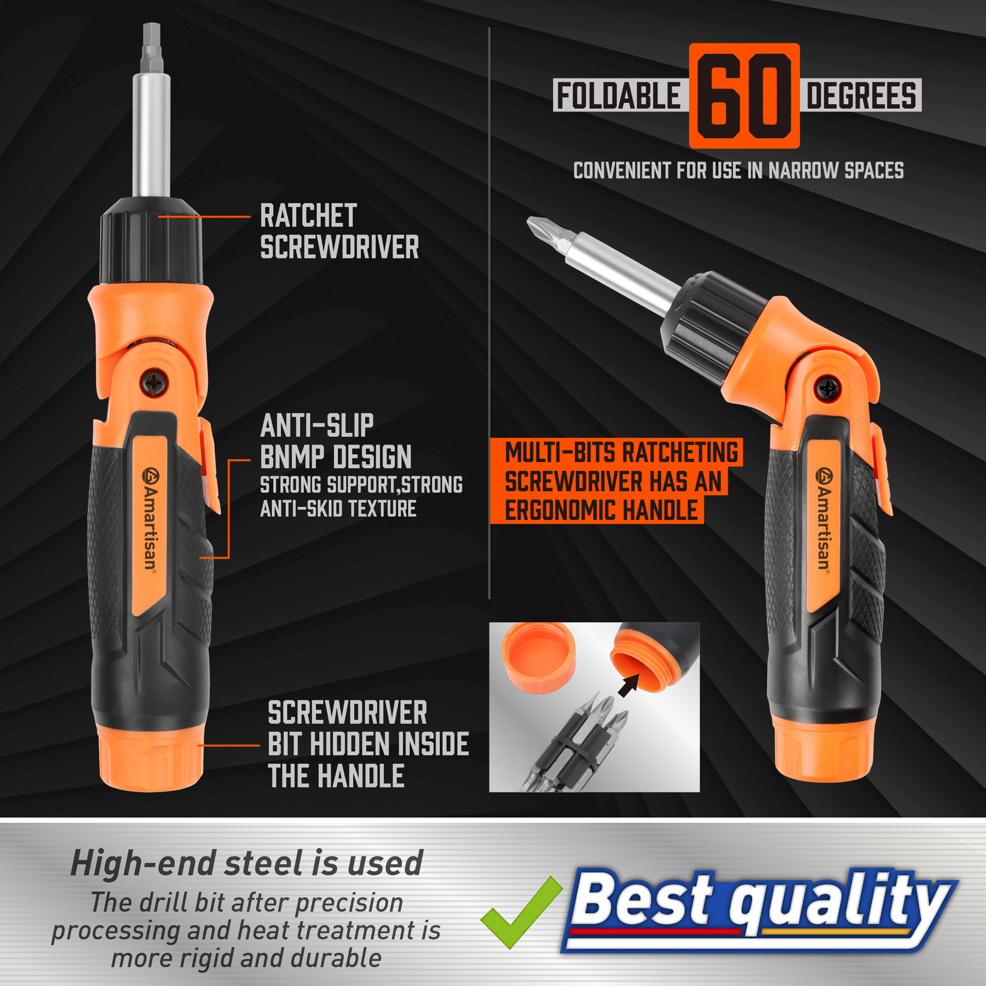12/1 Multi-position ratchet screwdriver, 60-degree adjustable precision screwdriver, starting from one piece Specification drawing