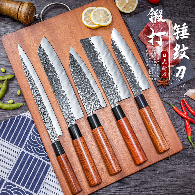 Hammered Japanese cooking knife, salmon fillet blade sashimi knife, chef's boneless knife, chef's sushi fish slice kitchen knife details Picture