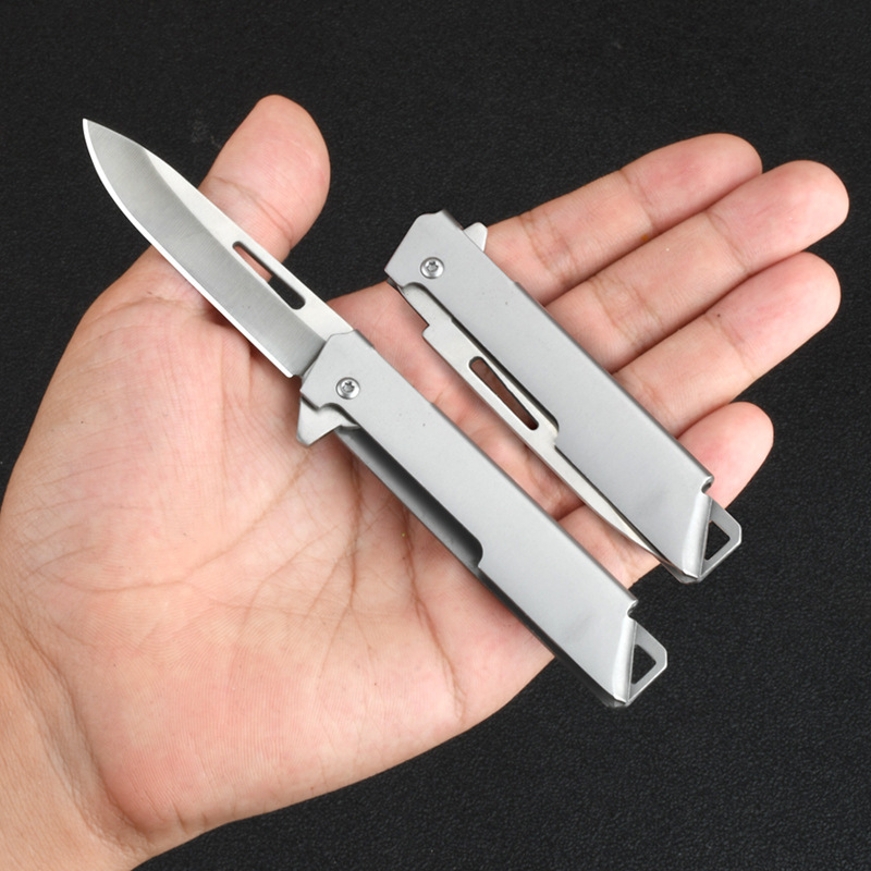 In-stock stainless steel folding fruit knife, household peeler knife, outdoor portable folding knife, express unboxing knife Specification drawing