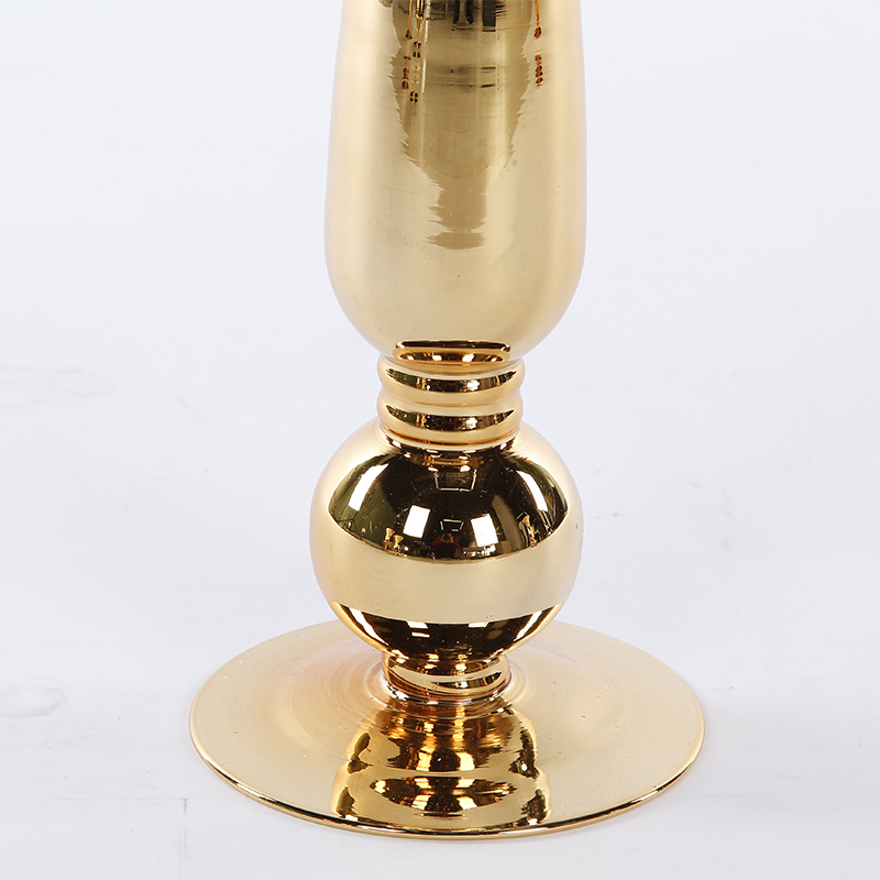 BBGLASS Baobei Glass Creative Golden Glass Candlestick, modern and simple hand-blown glass vase, electroplated gold, banquet, wedding and home decoration item pic 4