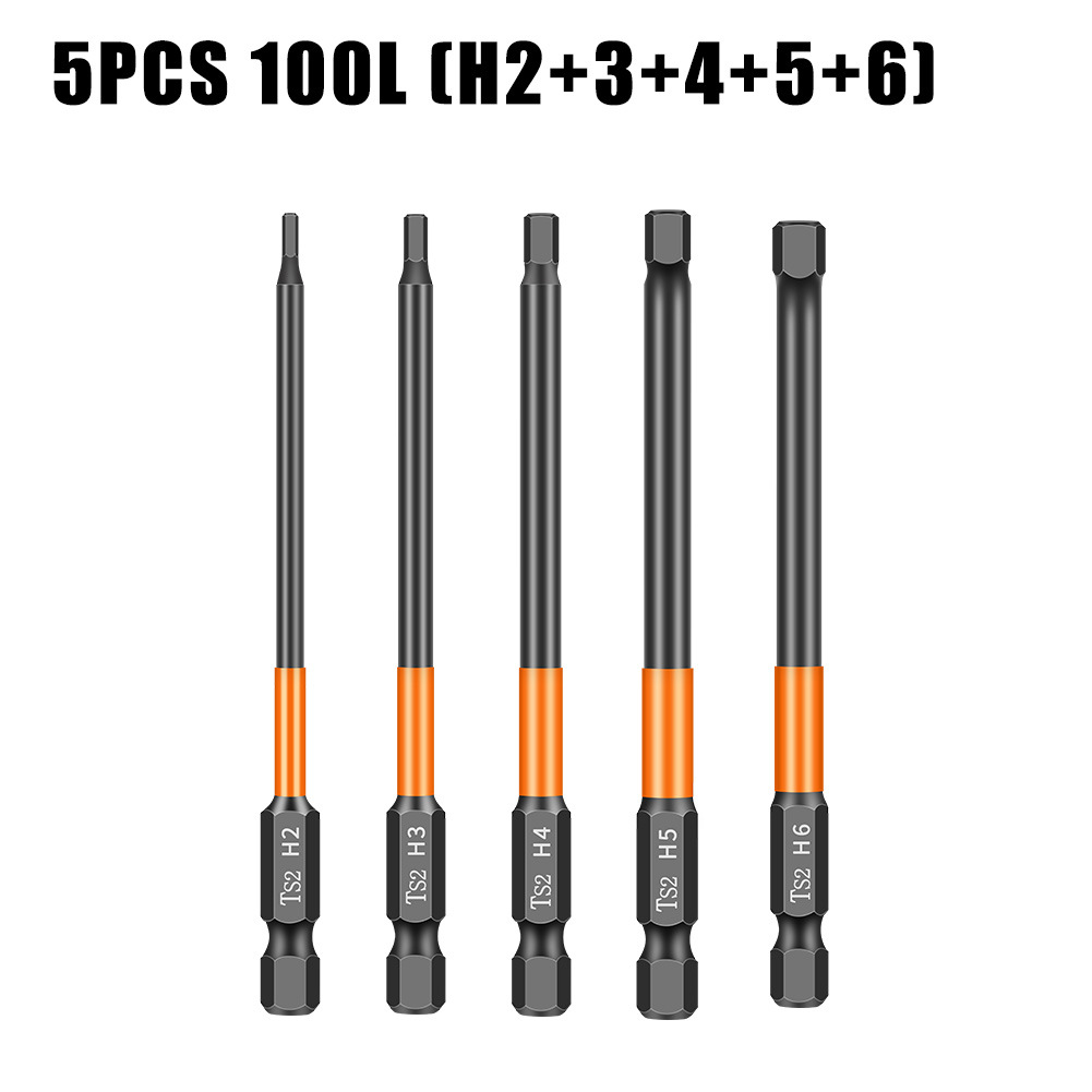 H Single-head retractable head Hexagon socket pneumatic screw screwdriver S2 Strong magnetic black phosphorus hexagon socket nozzle set 50L undefined