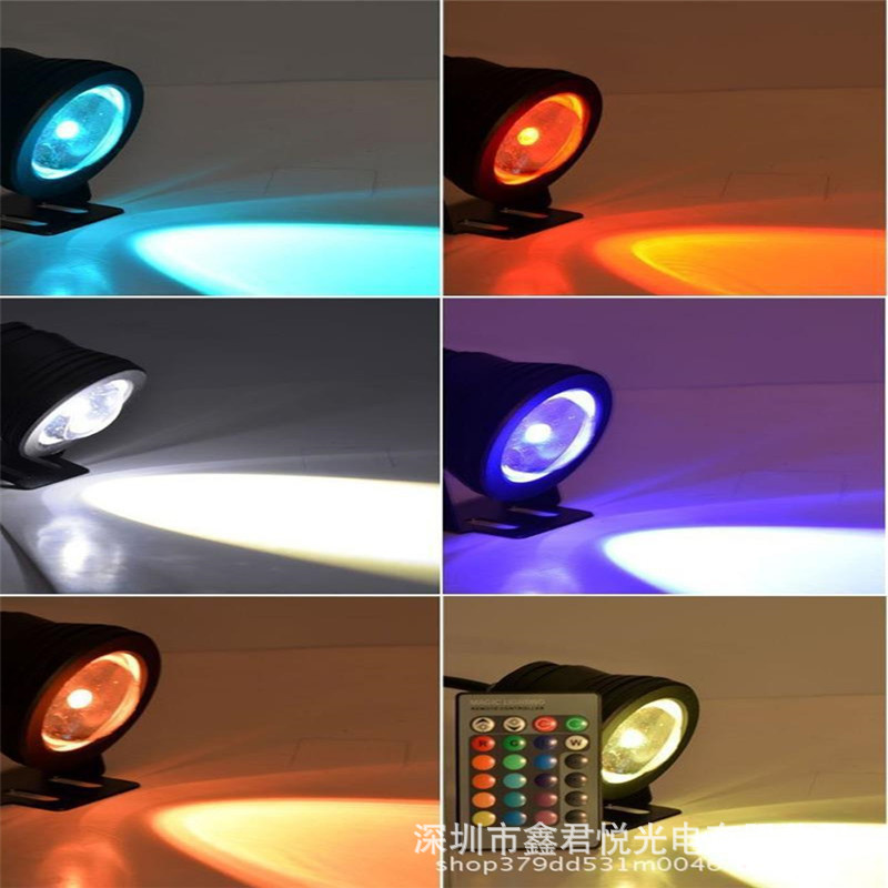led underwater light, waterproof water spray 12V seven-color spotlight, fishpond fountain, color-changing landscape swimming pool light 10W details Picture