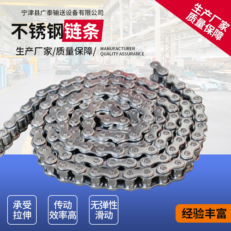 304 stainless steel chain, non-standard chain, large-pitch curved plate industrial conveyor chain, double-pitch roller chain details Picture