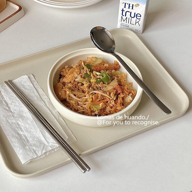 Ins-style Korean barbecue large spoon 304 thickened stainless steel Western food spoon long handle spoon rice mixing spoon, Internet celebrity Specification drawing