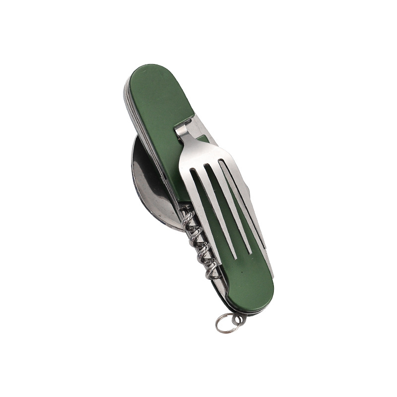 Mini foldable and detachable combination outdoor mountaineering and travel tableware, multi-opening aluminum handle outdoor knives, gift fruit knives undefined