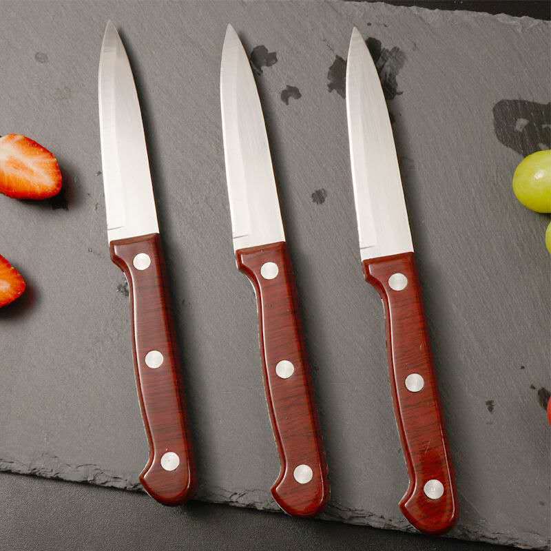 Wood-grain covered handle kitchenware, multi-functional household vegetable slicer, portable dormitory small tools, peeler knife, thickened fruit knife full figure