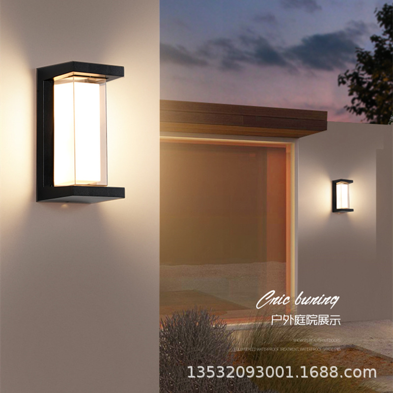 Modern and simple LED wall lamps for outdoor gardens, courtyards, balconies, terraces, exterior walls, waterproof wall lamps, moisture-proof lamps full figure