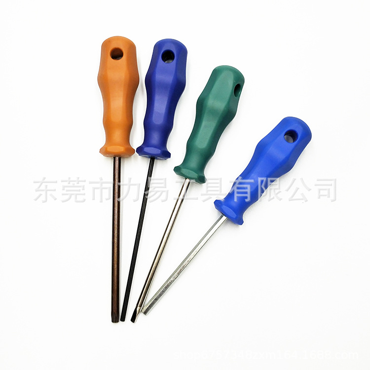 Factory direct sales of plastic straight handle equilateral triangle screwdrivers with holes, anti-theft wrenches, multiple specifications in stock, quick delivery Specification drawing
