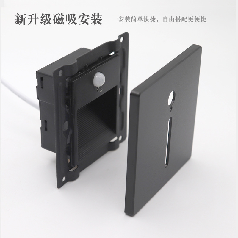 Outdoor led wall base lights, square side-mounted staircase corner steps, black exterior wall lights, courtyard step base lights, aluminum floor lights Specification drawing