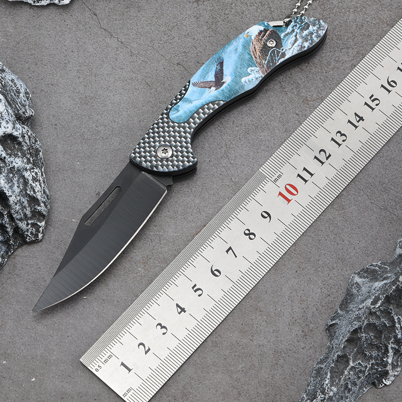 Factory direct sales of stainless steel folding fruit knives, 3D folding knives, small knives, mini pocket knives, and portable outdoor camping knives details Picture