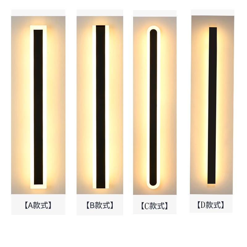 Solar-powered outdoor long strip wall lamps, waterproof outdoor IP65 strip lights, hotel engineering, garden and courtyard wall lighting fixtures Application Scenario