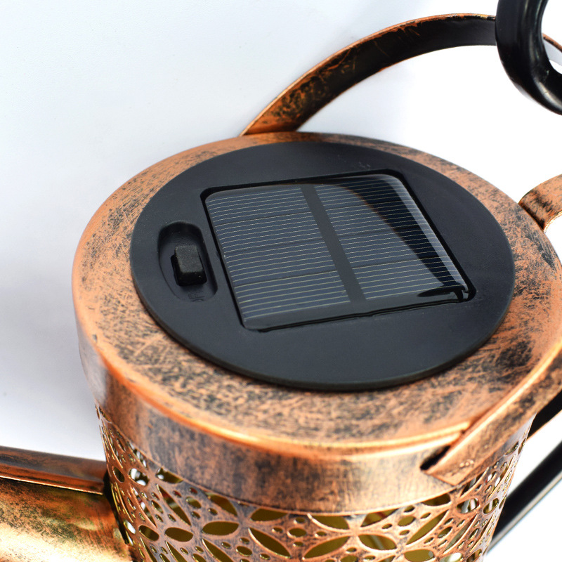 Original manufacturer solar garden lights, creative iron water kettles, shower heads, floor socket lights, outdoor garden landscape decoration Application Scenario