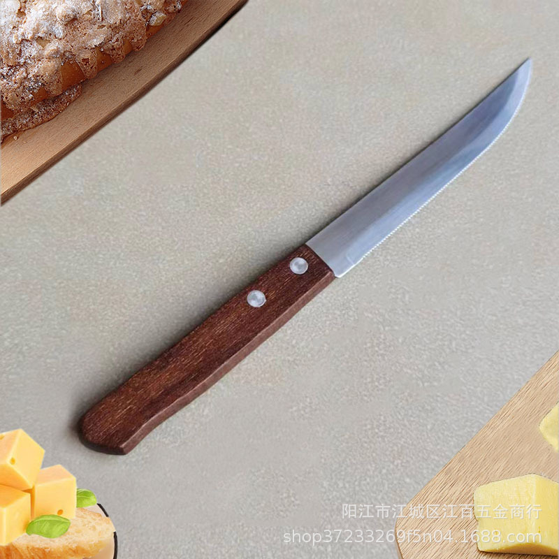 Factory in stock stainless steel wooden handle steak knives, barbecue knives, outdoor meat knives and table knives in Yangjiang Application Scenario