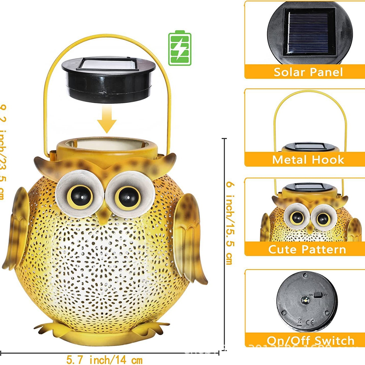 Cross-border e-commerce ironwork solar owl floor lamp, handicrafts, courtyard lawn, outdoor garden decorative lamp Application Scenario