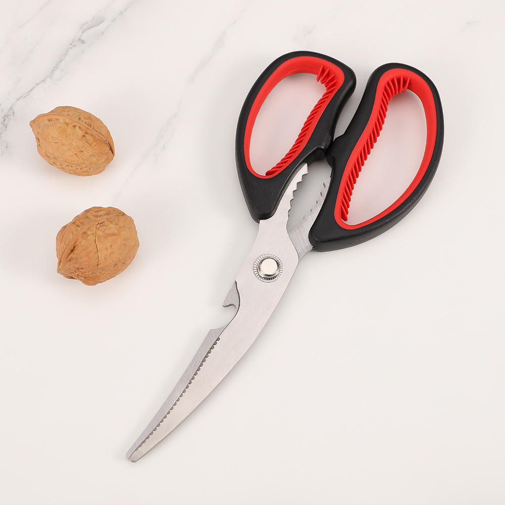 Korean-style barbecue special scissors, stainless steel kitchen food scissors, chicken cutlet steak barbecue scissors, multi-functional scissors Specification drawing