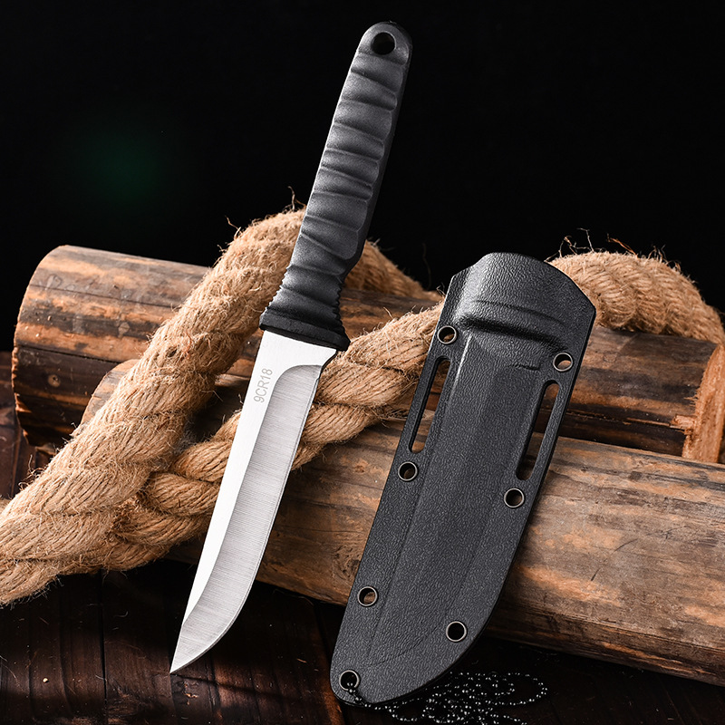 Outdoor multi-functional straight knife, camping K-sheath survival knife, portable small knife, outdoor knife, barbecue straight knife undefined
