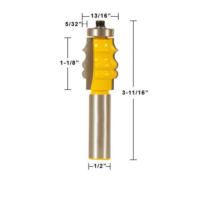 3PC woodworking milling cutter, profile cutter, photo frame cutter, profile cutter, face plate cutter, European photo frame profile cutter, classical profile cutter Specification drawing