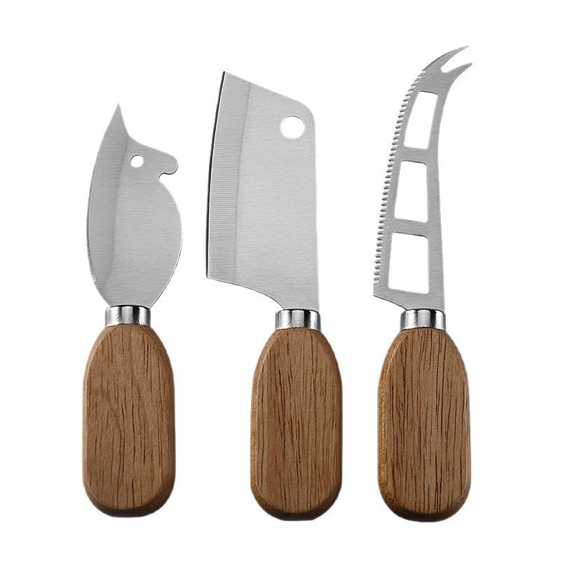 New cross-border stainless steel cheese knife, rubber wooden handle butter cheese knife, creative and cute mouse knife, steak knife Item Picture
