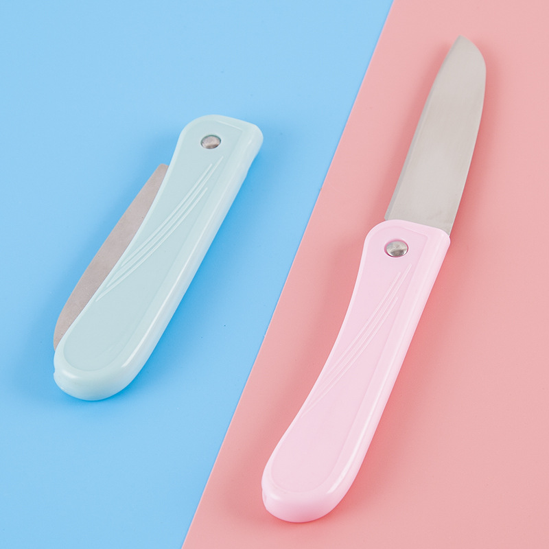 In-stock stainless steel folding fruit knife, portable fruit peel knife, portable household folding knife, fruit and vegetable peeling knife details Picture