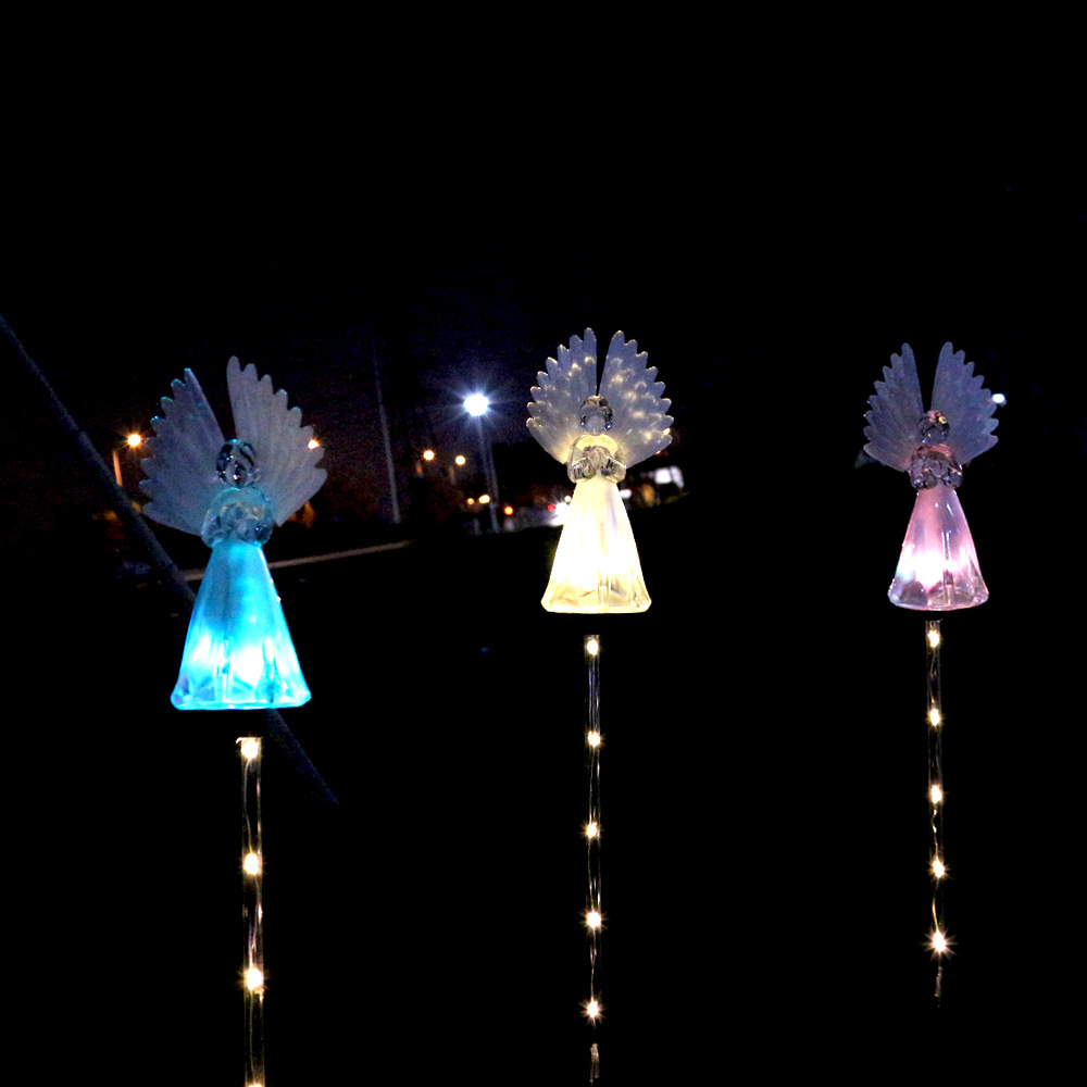 Cross-border solar angel lights, acrylic lights, outdoor lawn lights, garden and courtyard lights, Christmas decorative landscape lights full figure