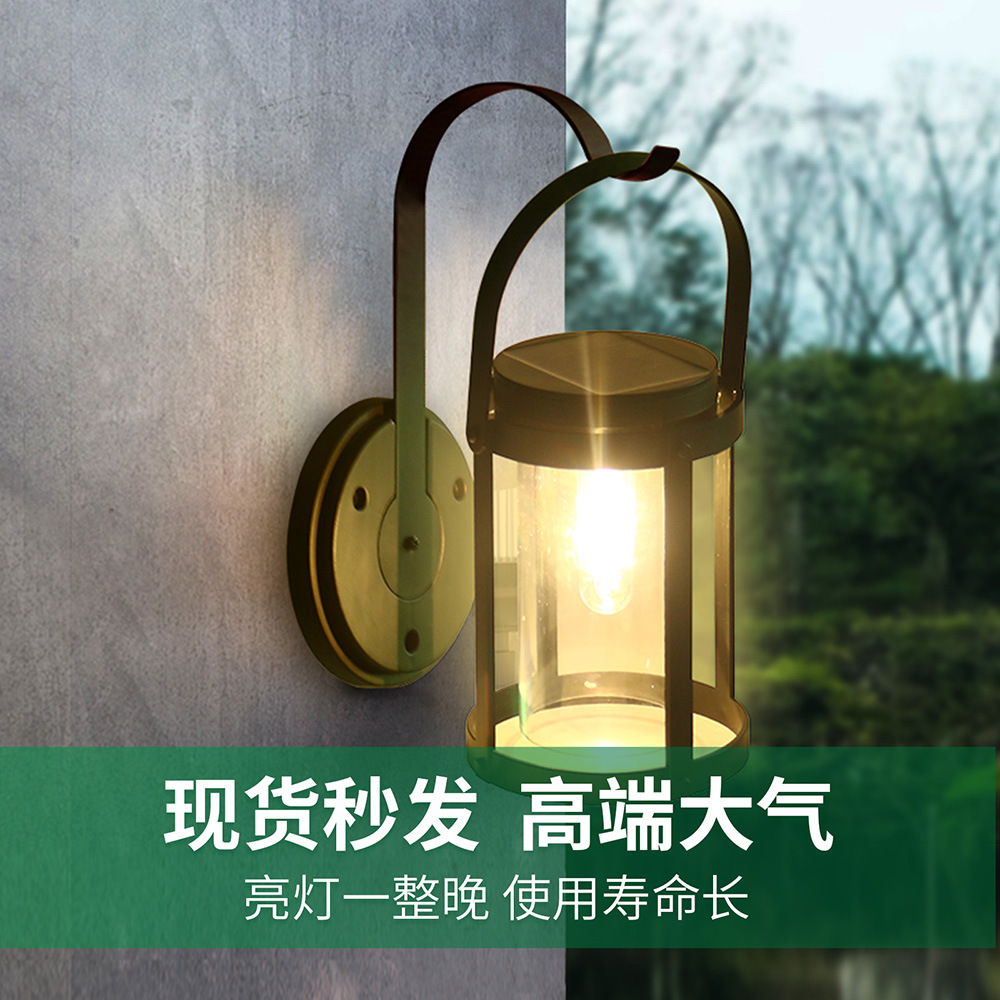 Solar lamps, wall lamps, portable outdoor garden lamps, decorative lamps, outdoor waterproof garden and villa fence lamps, LED lamps Specification drawing