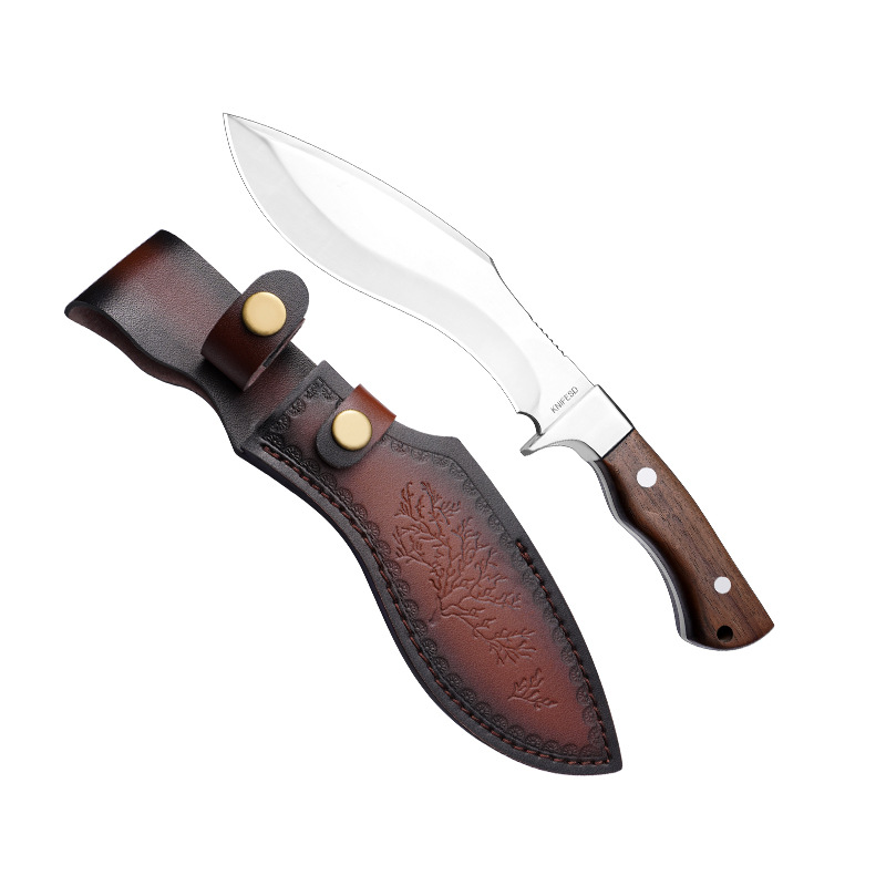 Yangjiang manufacturer's in-stock one-piece snow leopard curved knife for outdoor use, seeking a sharp and portable small knife. It's a bestseller on e-commerce platforms Item Picture