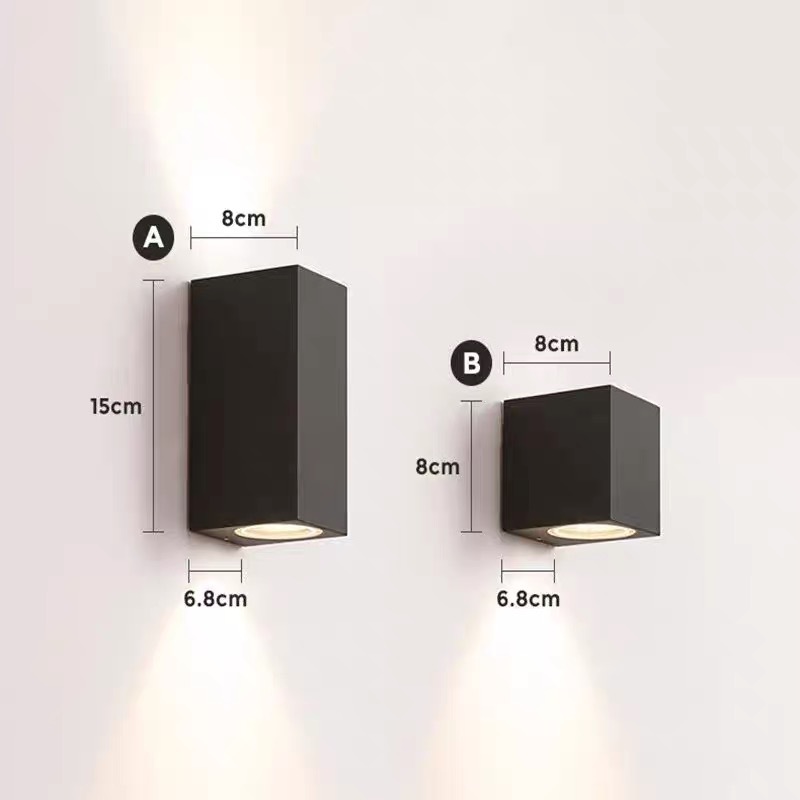 Modern and simple outdoor wall lamps with top and bottom lighting, outdoor double-head courtyard waterproof LED wall lamps Application Scenario