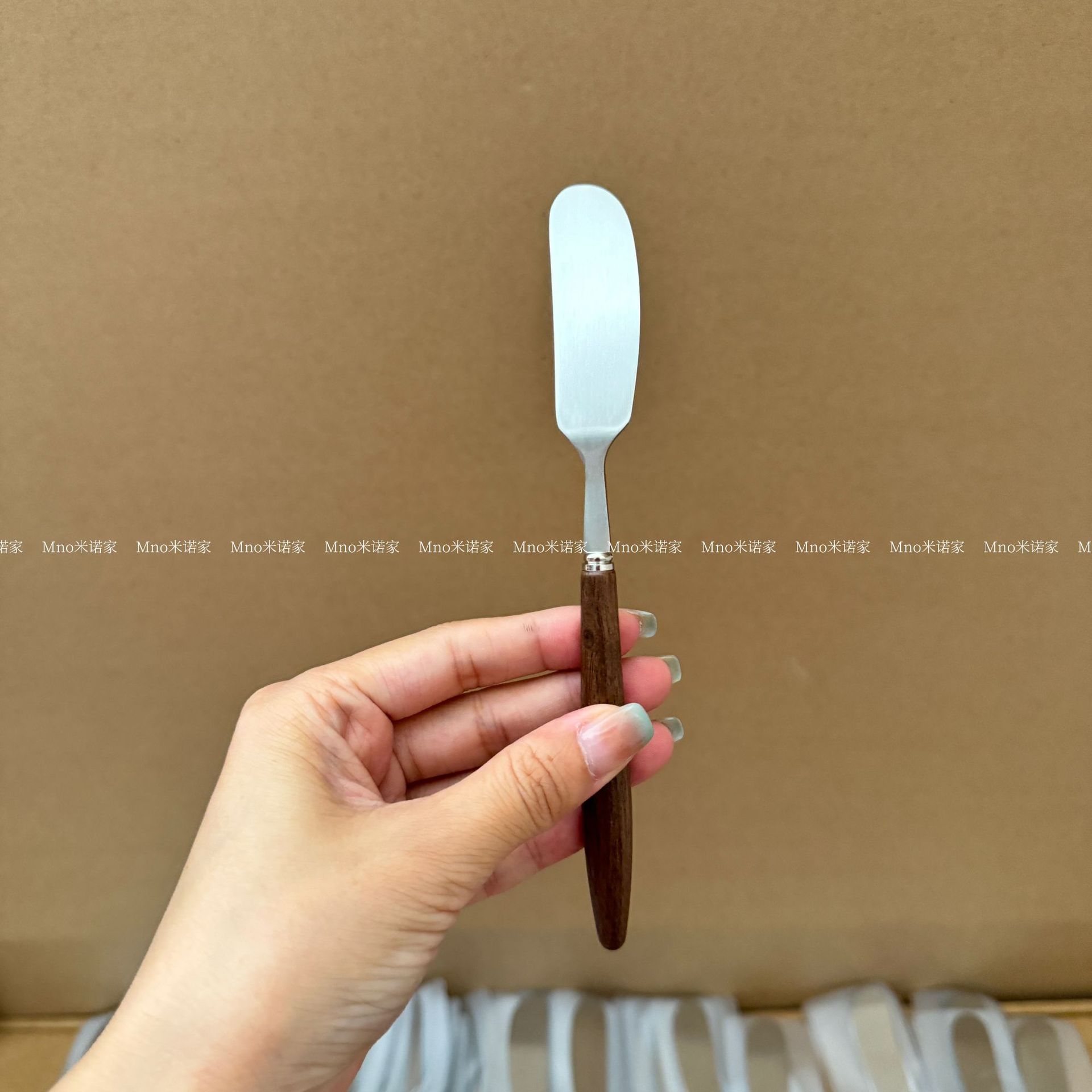 Minojia 304 stainless steel walnut butter spatula, jam spatula, cheese spatula, cream spatula, avocado knife Specification drawing