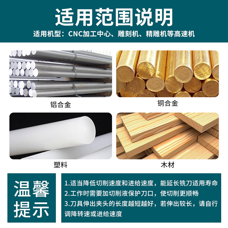 3-edge aluminum alloy special milling cutter, CNC tool, tungsten steel aluminum milling cutter, high-gloss hard alloy straight shank end mill details Picture