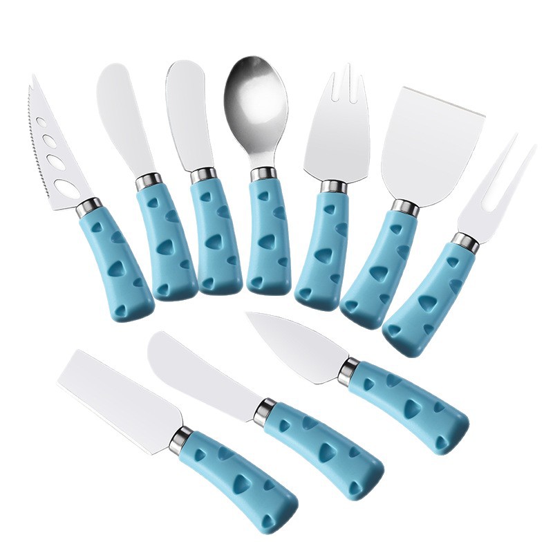 Factory in-stock creative PP plastic cheese handle cheese knife, butter knife, Western food spatula, stainless steel cheese knife Item Picture