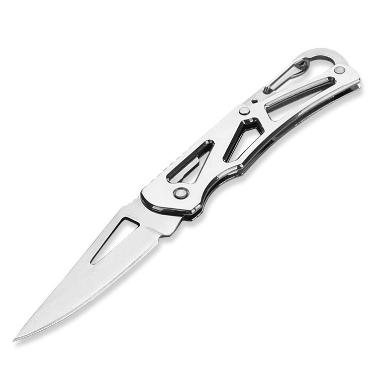 High-hardness mini self-defense outdoor knives, stainless steel portable hollowed-out keychain fruit knives, folding small knives details Picture