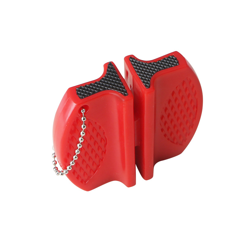 Butterfly knife sharpener, small household portable outdoor knife sharpener 2, 2-section tungsten steel ceramic mini knife sharpener Item Picture