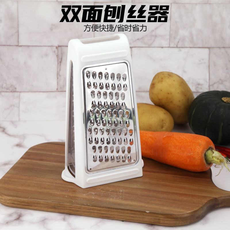 Double-sided cheese grater, capable of grilling cheese and butter in both left and right directions. A household multi-functional grater full figure