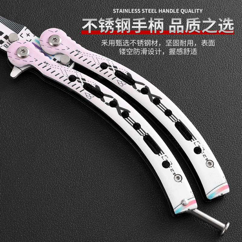 Portable CSGO practice folding game knife item Butterfly Training Knife Outdoor unedged swing knife Application Scenario