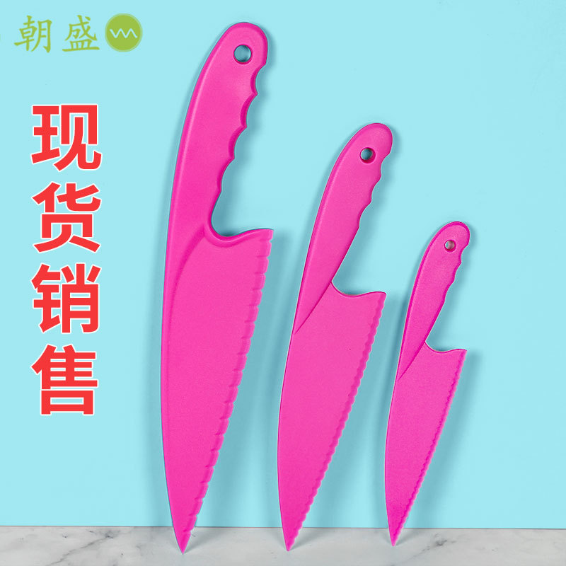 Baby food safety fruit and vegetable bread knife, children's fruit cutting knife, children's plastic knife, fruit peeler toy knife full figure