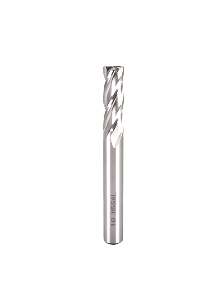 White steel milling cutter 4-edge full grinding, high-speed steel four-edge milling cutter, iron special extended aluminum alloy milling cutter, Heye Materials 501 Application Scenario