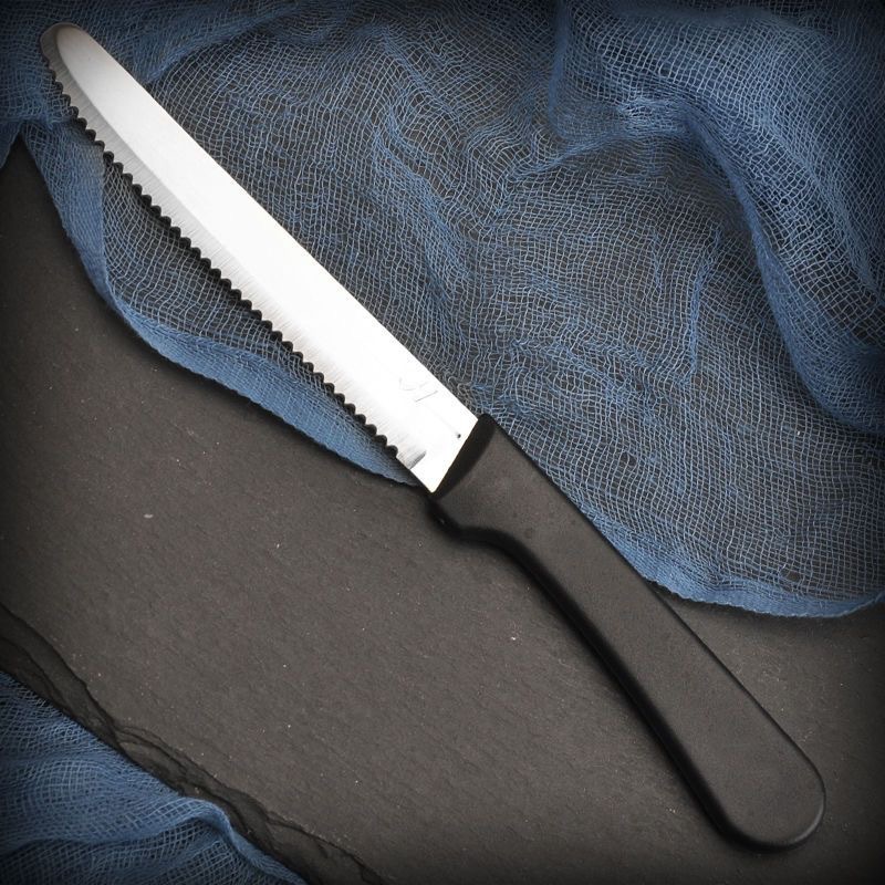 Foreign trade stainless steel kitchenware and tableware, steak knife, steak knife, Western cuisine, Amazon practical plastic handle, black Specification drawing