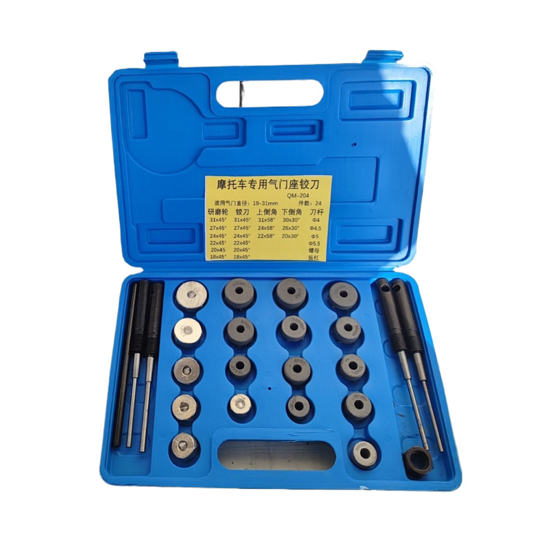Motorcycle valve seat ring repair hard alloy reamers motorcycle valve repair grinding tools 24 pieces details Picture