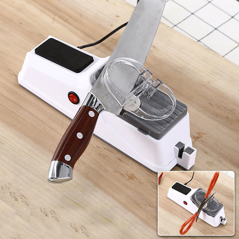 Electric knife sharpener, double-sided oilstone base, street vendor whetstone, household knife sharpener wholesale, diamond knife sharpener full figure