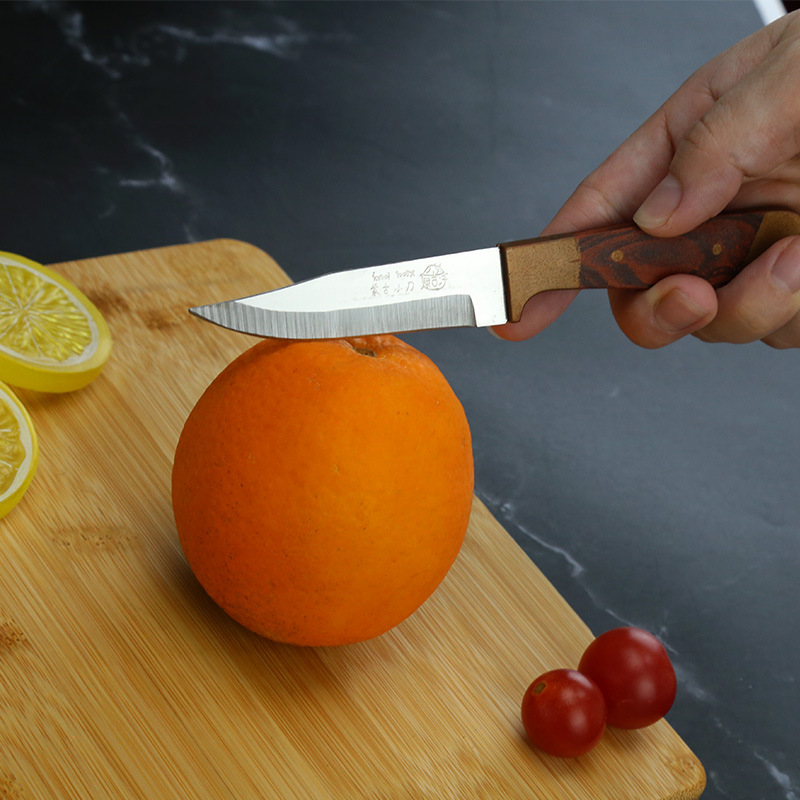 In stock: Imitation brass wooden handle pp hand-held meat knife, Mongolian knife, barbecue meat slicing knife, meat knife, sharp kitchen knife Specification drawing