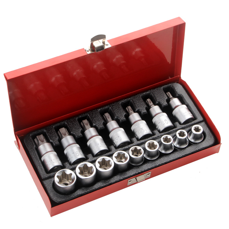 16-piece set of hexagonal socket wrench, star-shaped large femi-shaped E-type Allen screwdriver, head screwdriver details Picture
