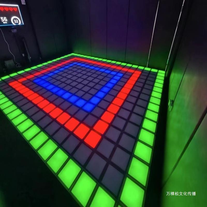 Gravity sensing seven-color escape room running interactive game, LED square floor tile light, cool light, outdoor floor tile, innovative and dynamic details Picture