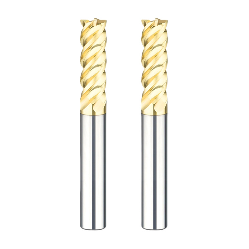 70° Four-edge U-groove anti-seismic tungsten steel end mill, high-hardness quenched dynamic milling cutter for titanium alloy and stainless steel Item Picture