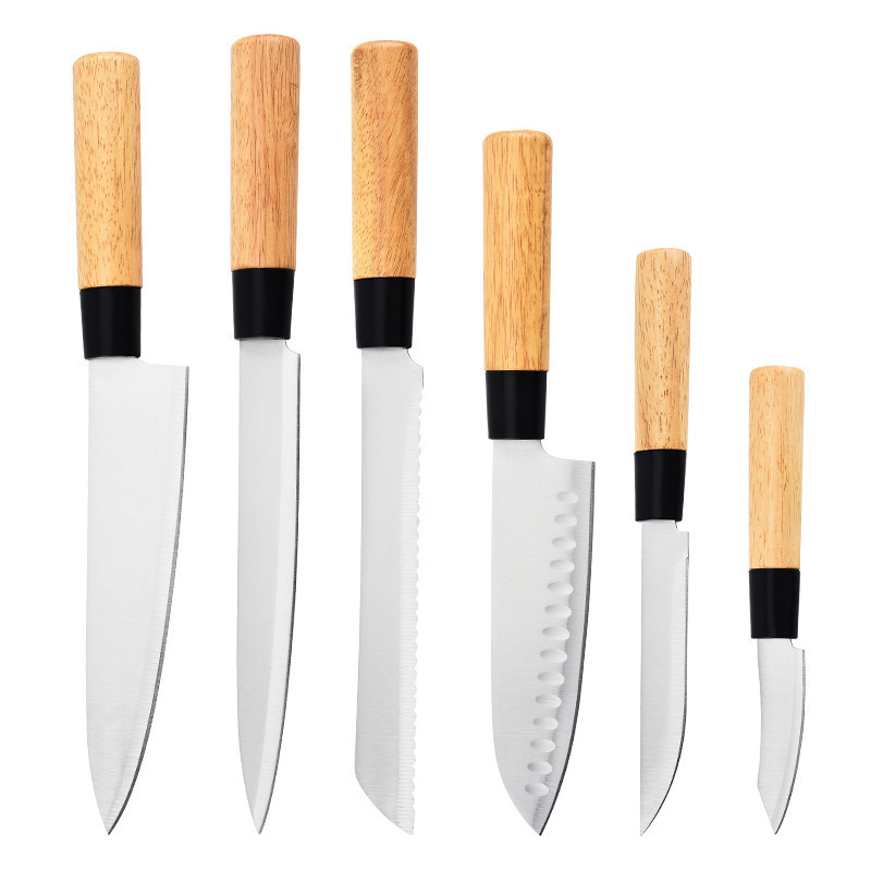 Cross-border Japanese-style steel forged small kitchen knives, bread knives, butcher knives, kitchen chef knives, slicing knives, stainless steel wholesale sets of knives Item Picture
