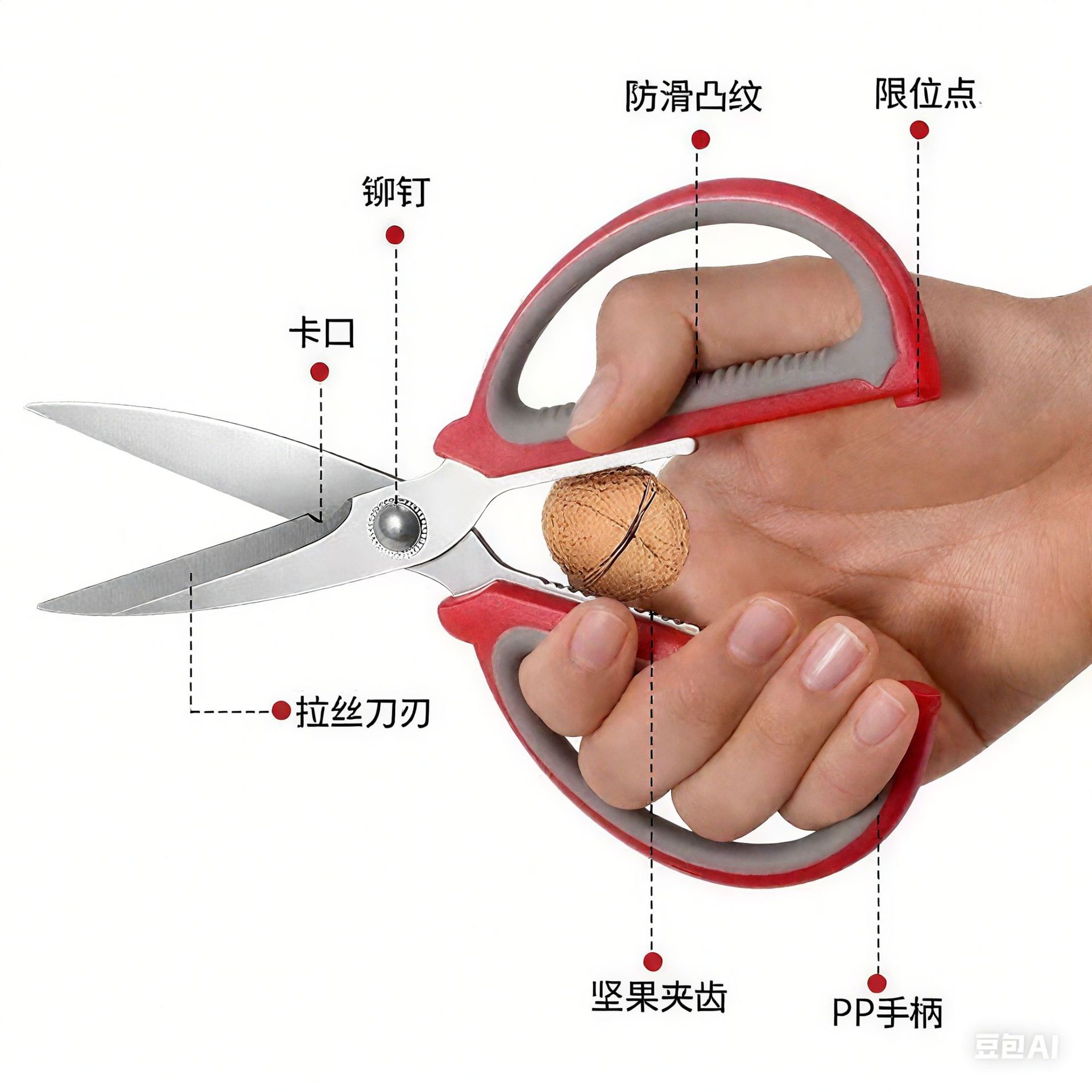 Multi-functional household scissors, kitchen scissors, office stainless steel strong scissors, large kitchen scissors, tailor scissors Application Scenario