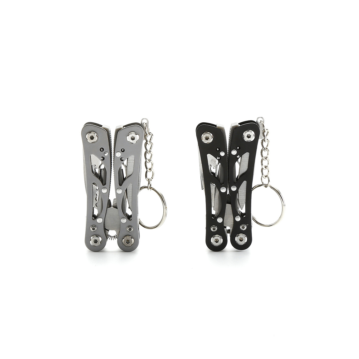 Factory stainless steel outdoor multi-functional folding pliers, mini multi-purpose combination household maintenance pliers, multi-functional tool pliers Specification drawing