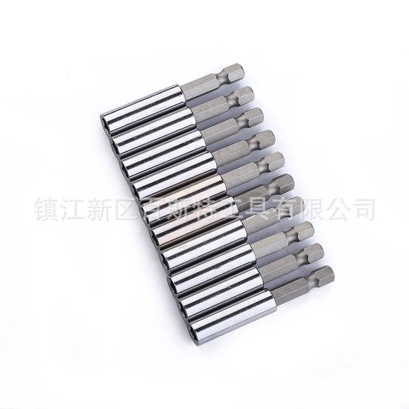 Hexagonal head connection rod, 60mm long, 10-piece single strong magnetic connection rod, chromium-vanadium steel screwdriver rod details Picture