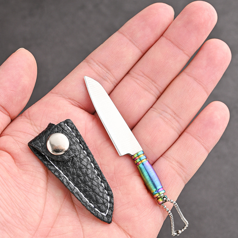 Stainless steel keychain, small kitchen knife, mini knife, gift knife, express delivery knife, portable knife, key knife, non-folding knife hanger undefined